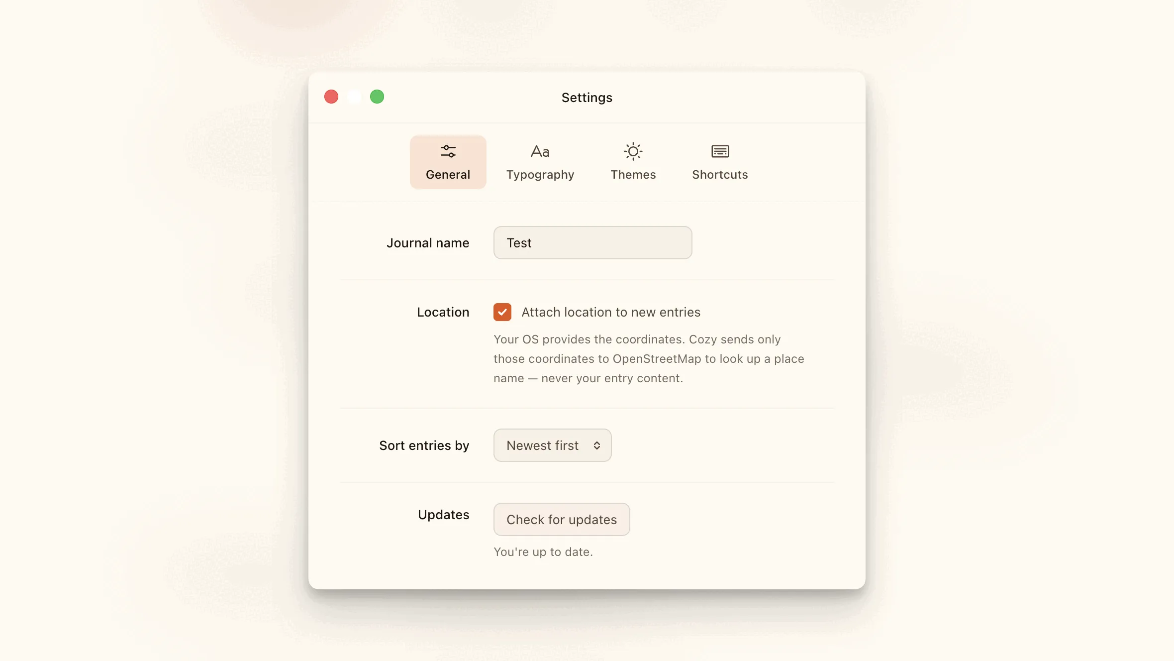 Check for updates dialog