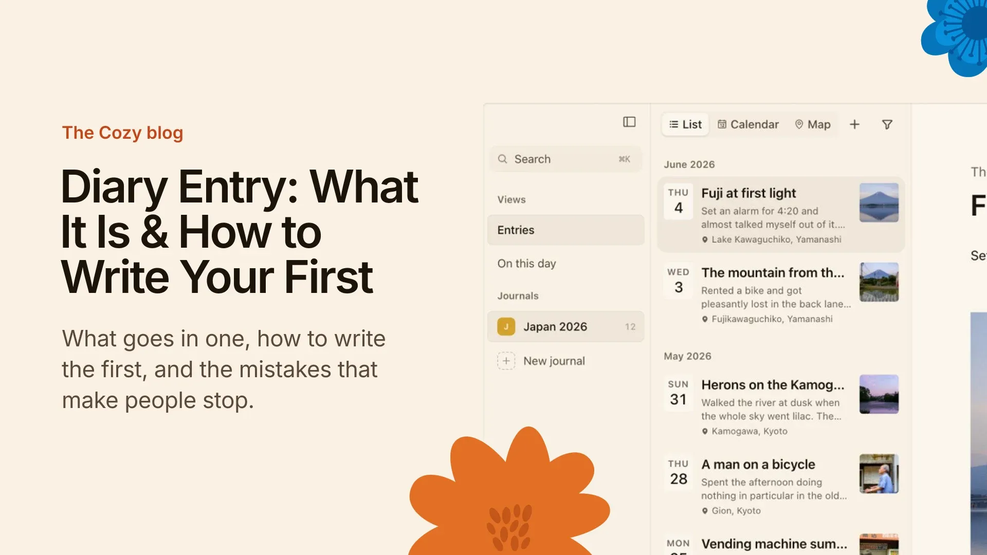 Cozy cover: How to write a diary entry: a simple guide for getting started