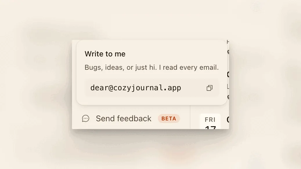 Send Feedback dialog