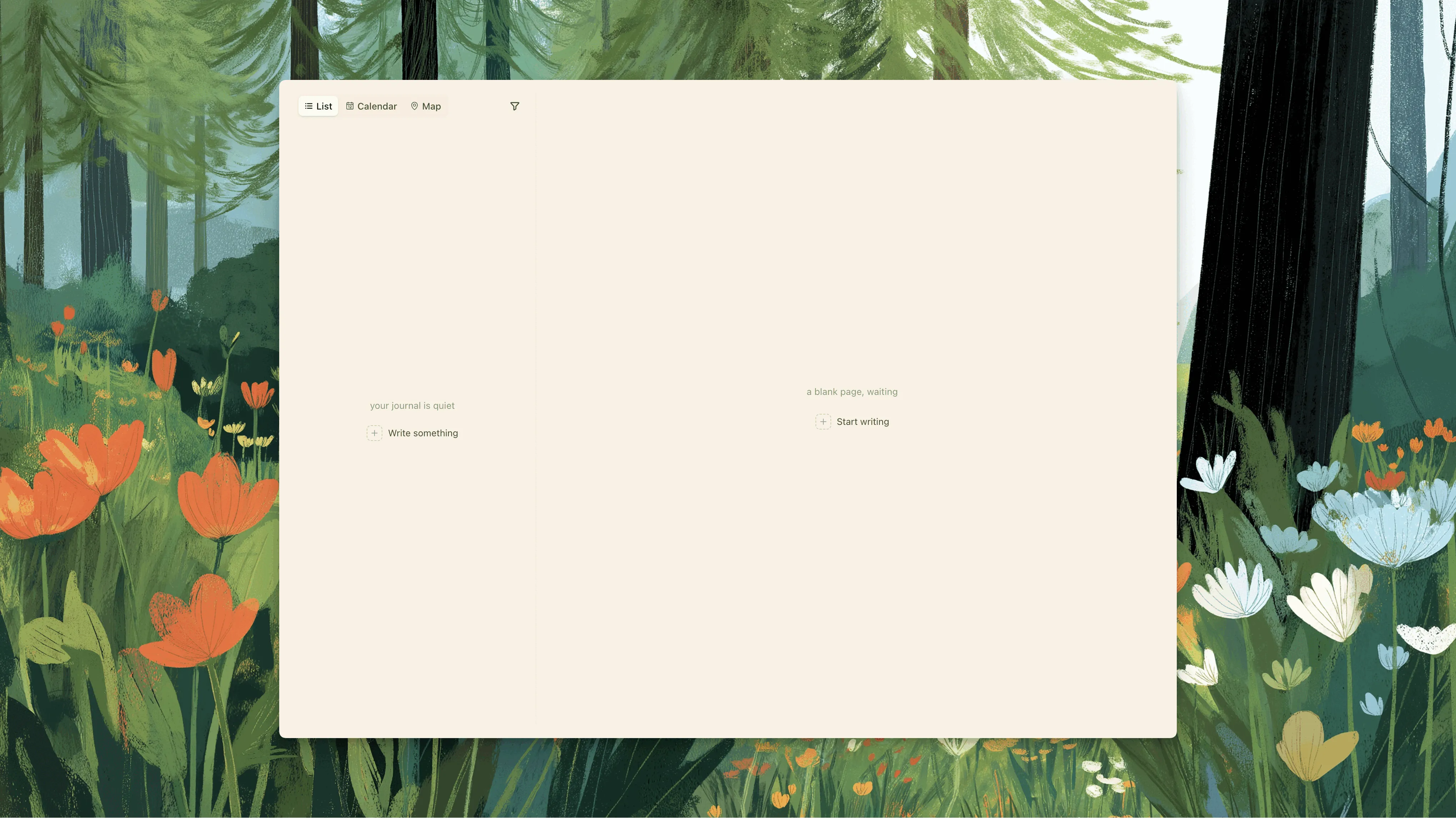 Start writing buttons on new journal