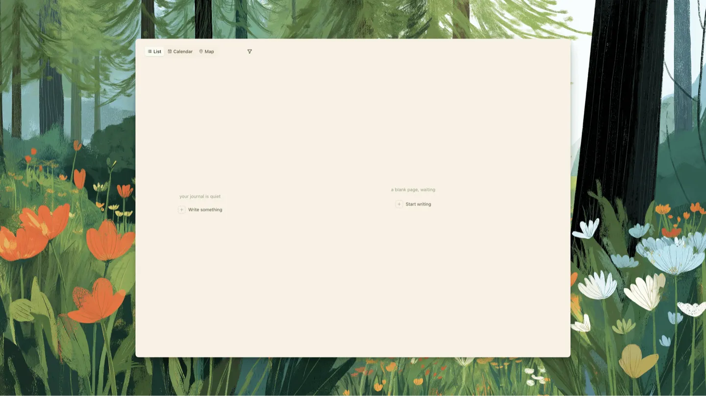 Start writing buttons on new journal
