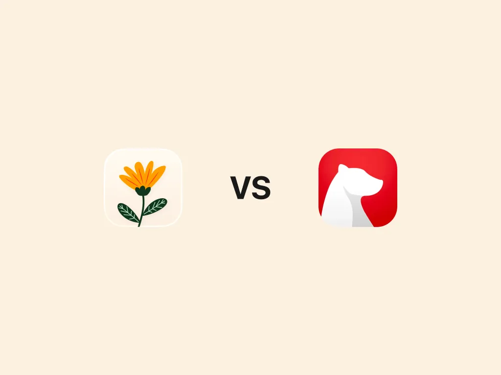The Cozy app icon next to the Bear app icon, separated by 'vs'.