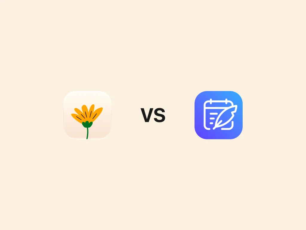 The Cozy app icon next to the Diarium app icon, separated by 'vs'.