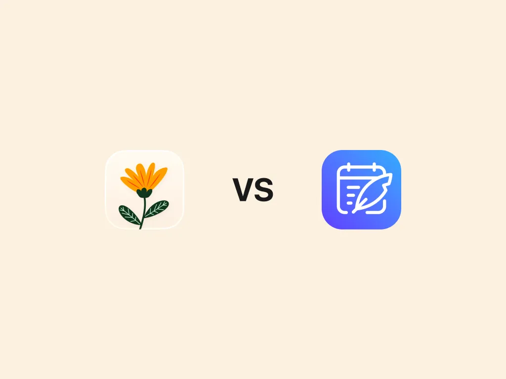 The Cozy app icon next to the Diarium app icon, separated by 'vs'.