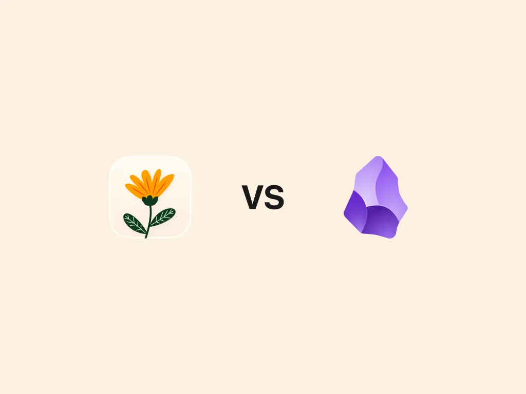 The Cozy app icon next to the Obsidian app icon, separated by 'vs'.